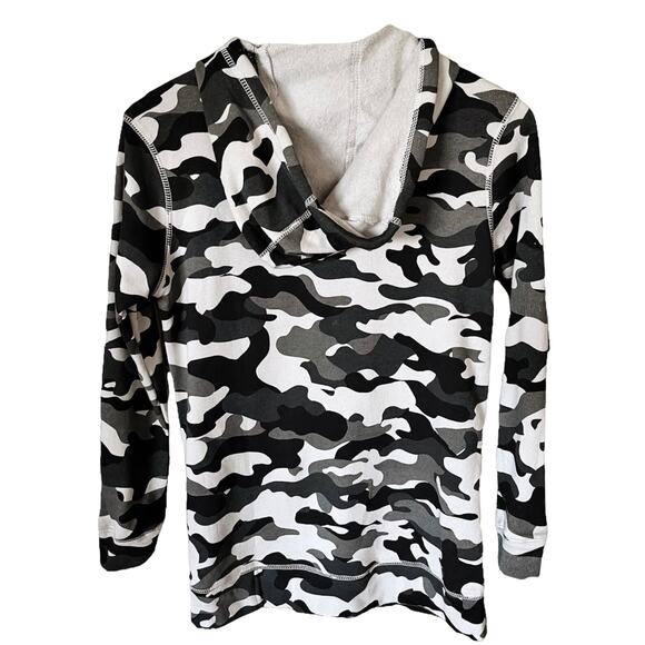 CHASER Camo Hoodie Sweatshirt Cotton Gray Zip Up Fleece Lined Pockets XS NWT - Picture 9 of 12
